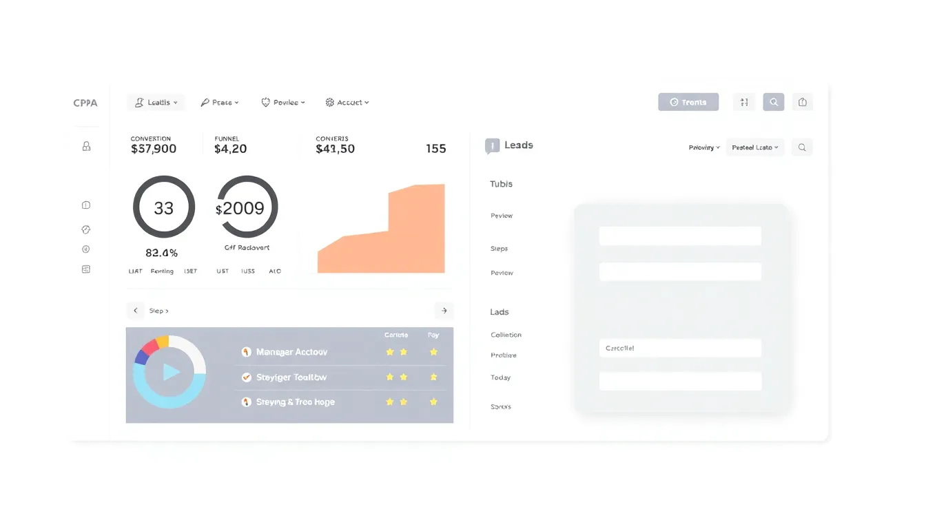 Abstract CPA performance dashboard illustration
